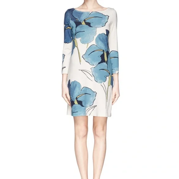 Tory Burch Floral Print Dress with Blue and Yellow Accents - Picture 5 of 5